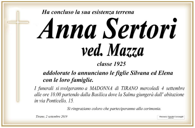necrologio Sertori Anna