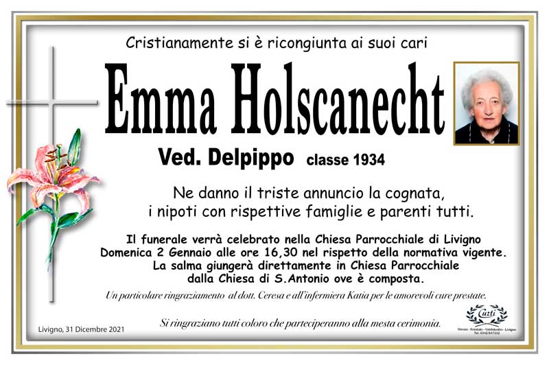 /necrologio Holscanecht Emma