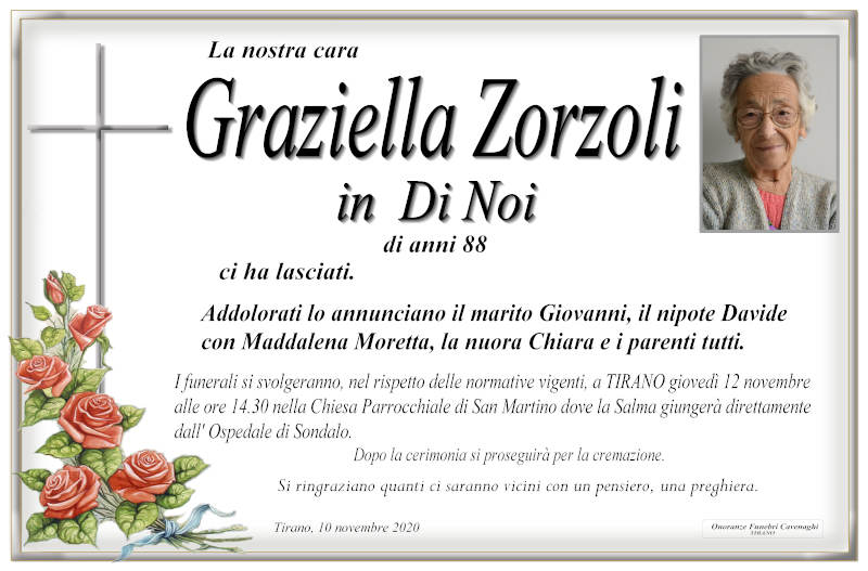 necrologio Zorzoli Graziella