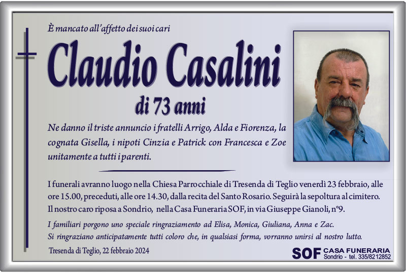 necrologio Casalini Claudio