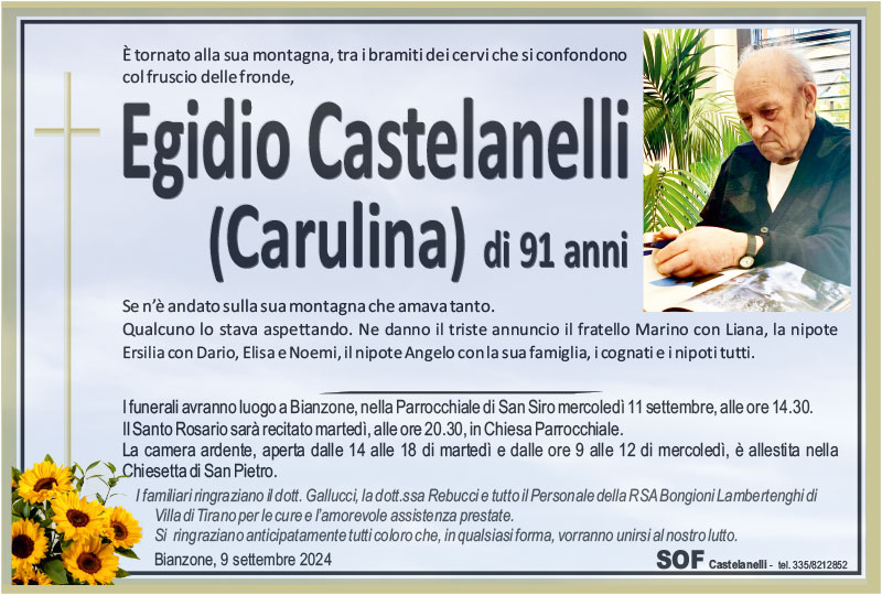 necrologio Castelanelli Egidio