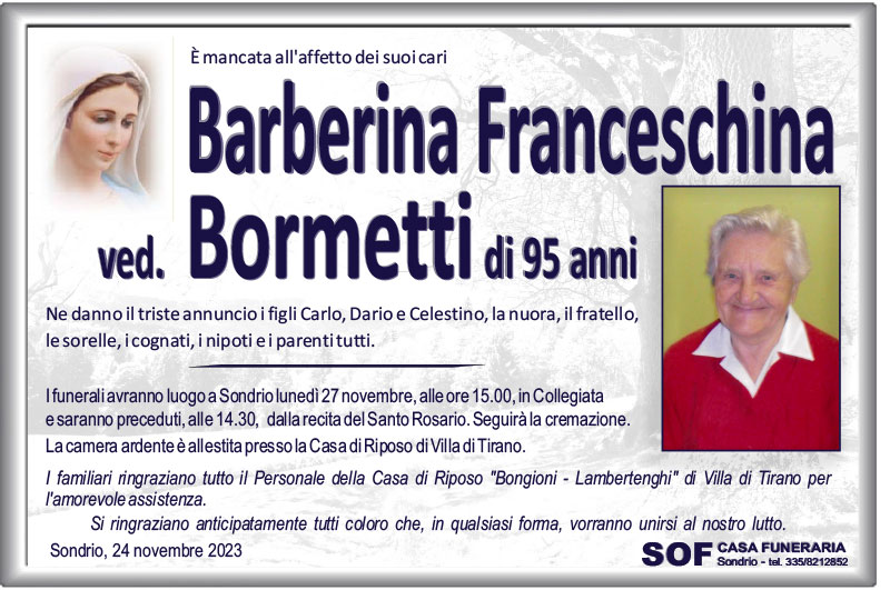 /necrologio Franceschina Barberina