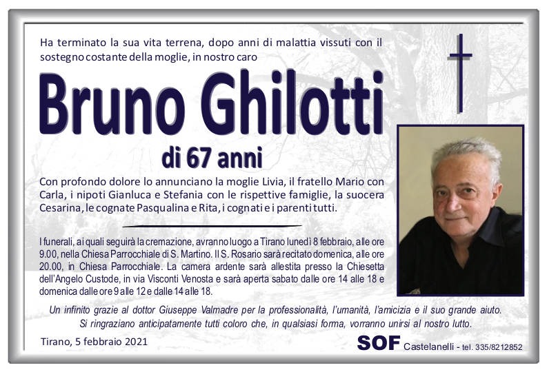 necrologio Ghilotti Bruno