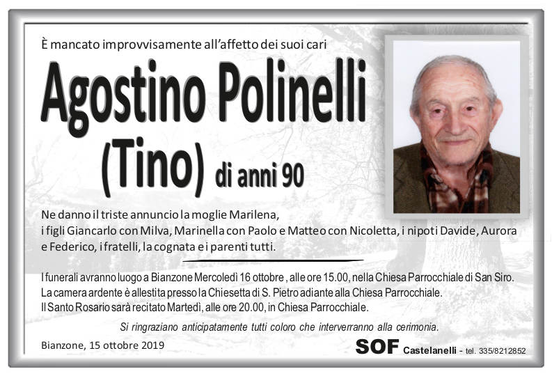 necrologio Polinelli Agostino