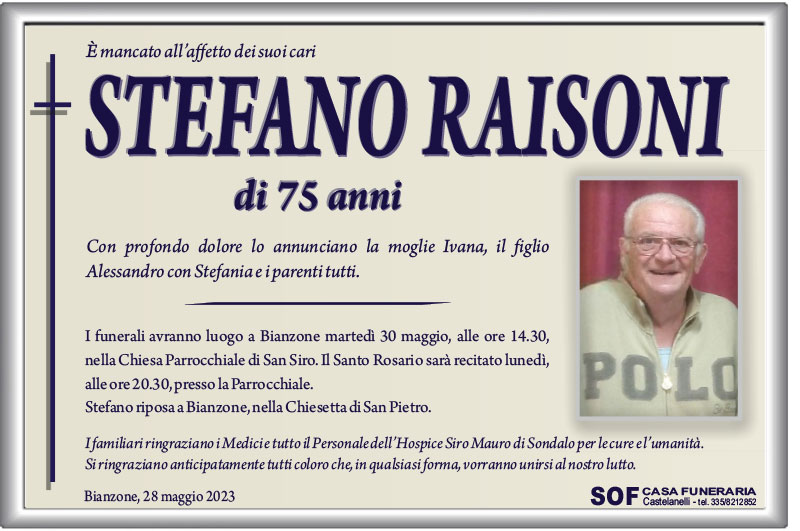 necrologio Raisoni Stefano