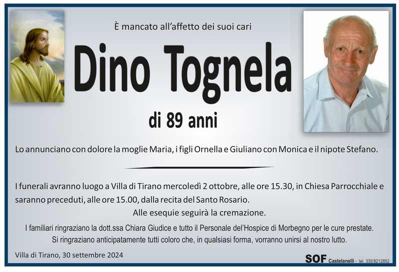 /necrologio Tognela Dino