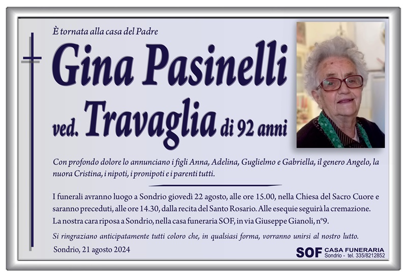 necrologio Pasinelli Gina