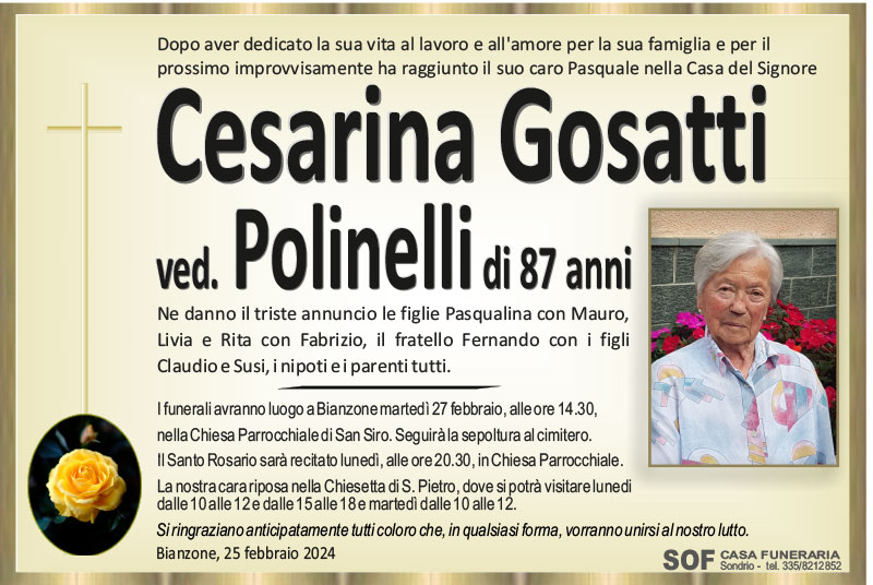 /necrologio Gosatti Cesarina