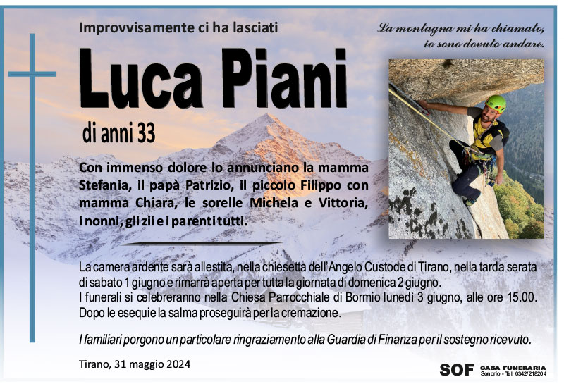 Luca Piani necrologio