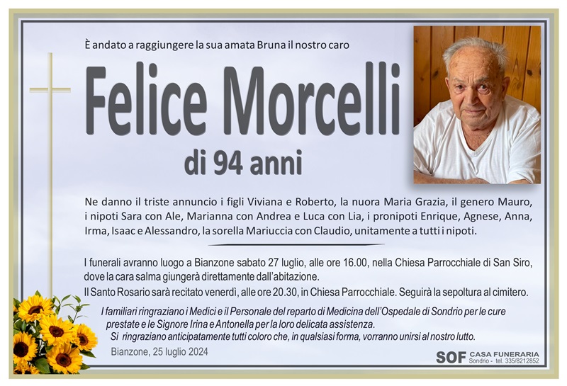 necrologio Morcelli Felice