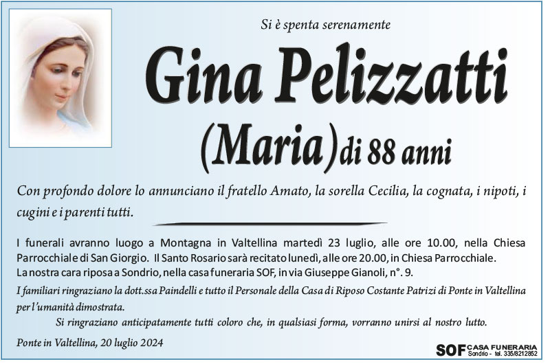 /necrologio Pelizzatti Gina