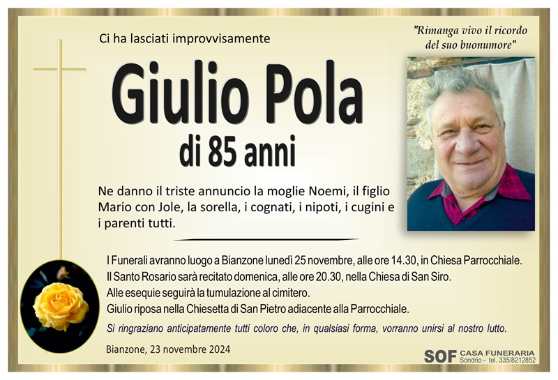 necrologio Pola Giulio