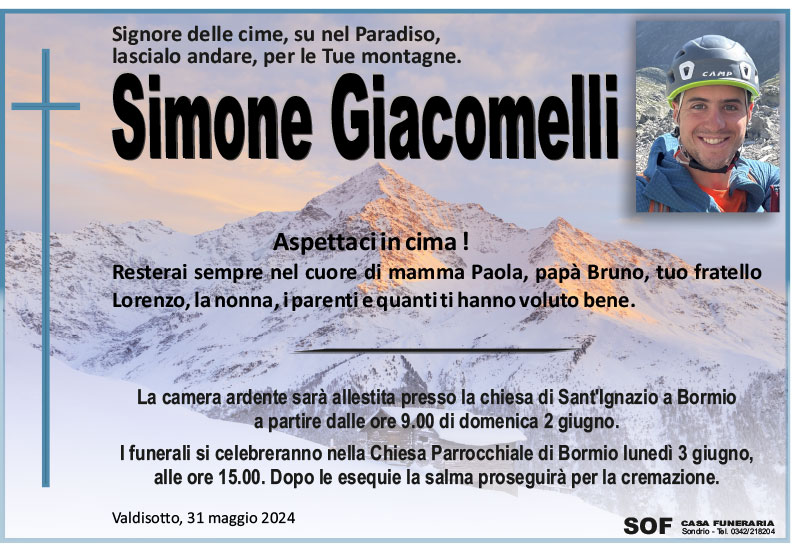 necrologio Giacomelli Simone