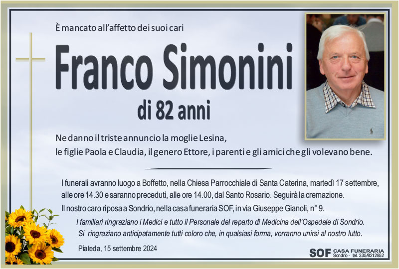 necrologio Simonini Franco