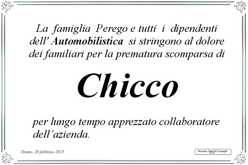 Automobilistica Perego partecipazione per Bertolini Enrico