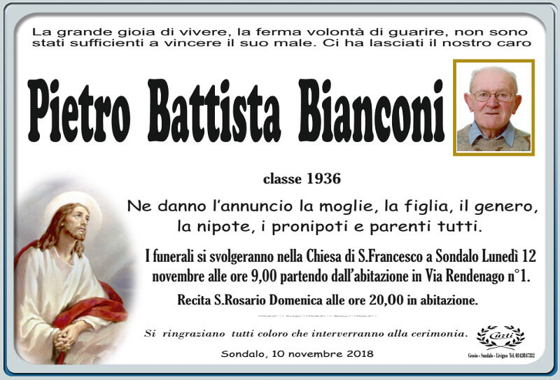 necrologio Bianconi Pietro Battista