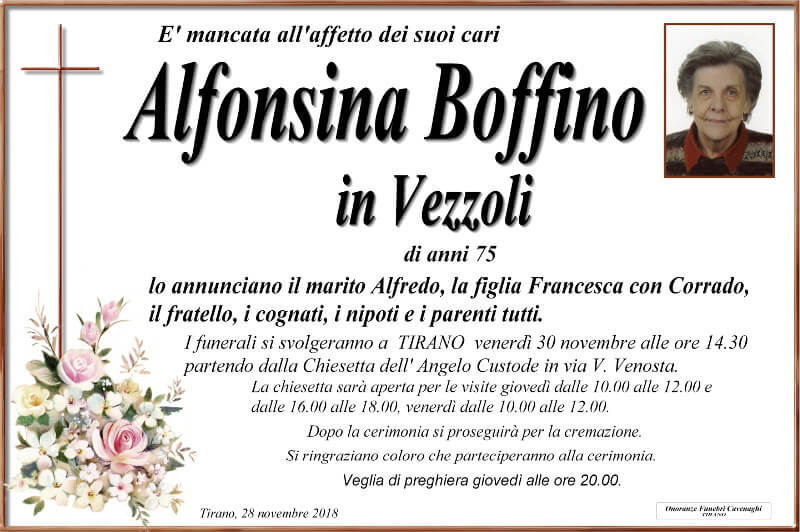 necrologio Boffino Alfonsina