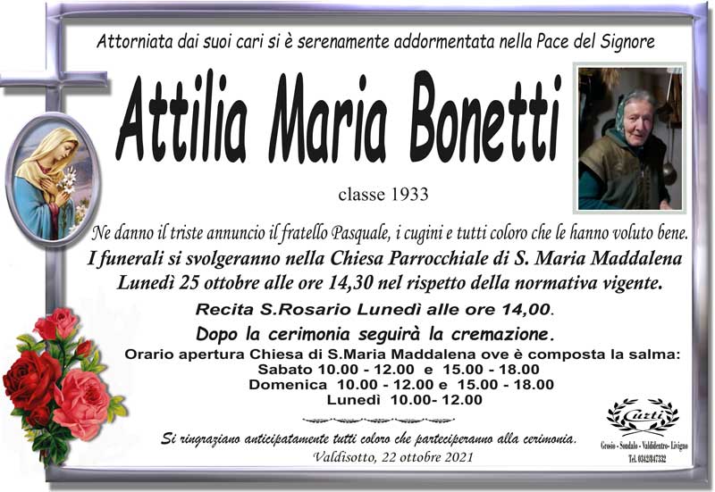 necrologio Bonetti Attilia Maria
