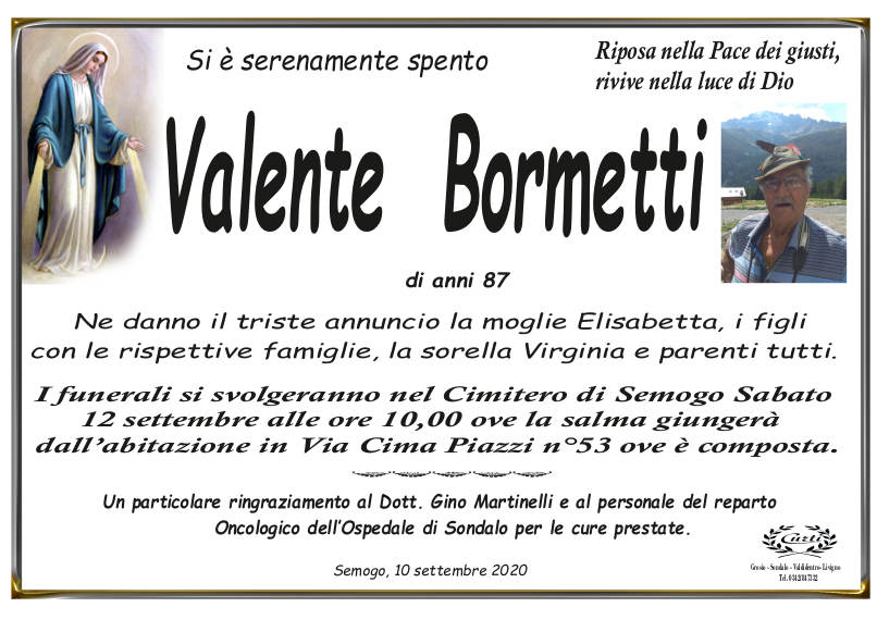 necrologio Bormetti Valente