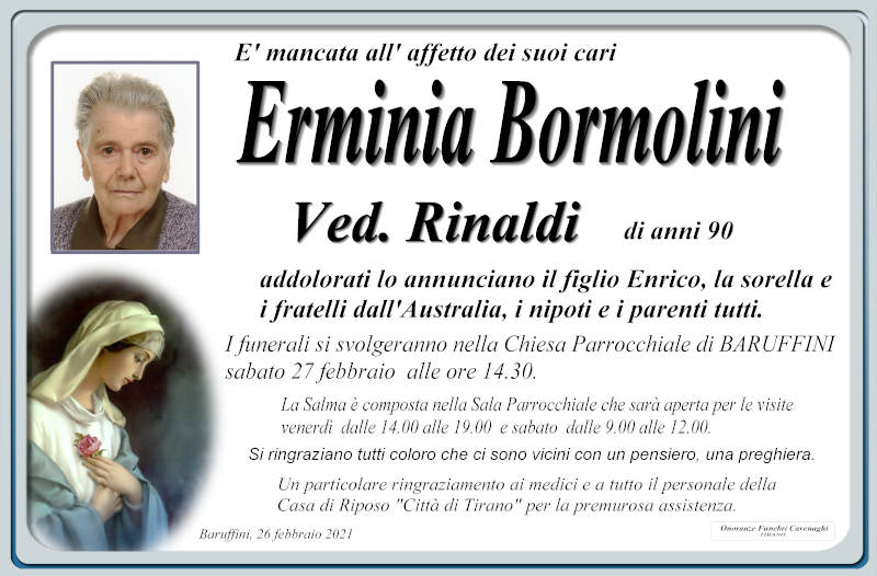 necrologio Bormolini Erminia