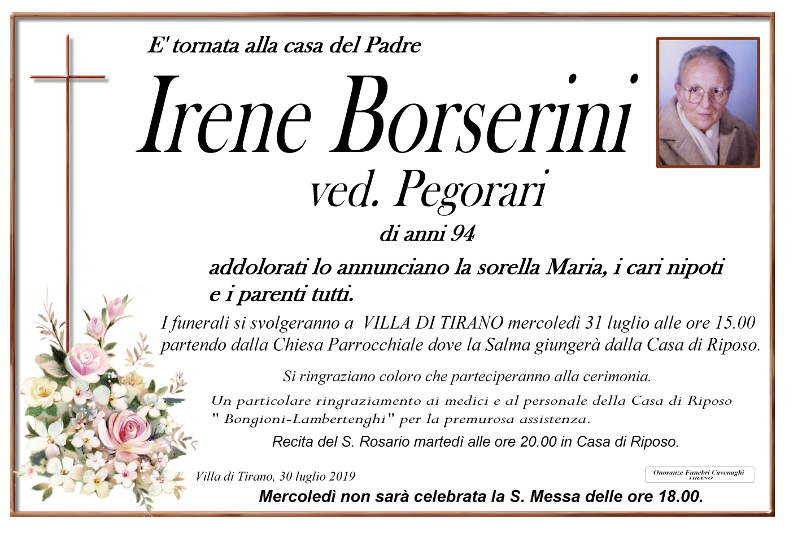 necrologio Borserini Irene