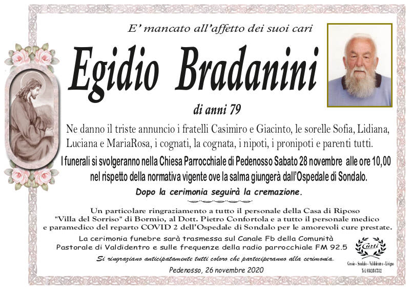 necrologio Bradanini Egidio