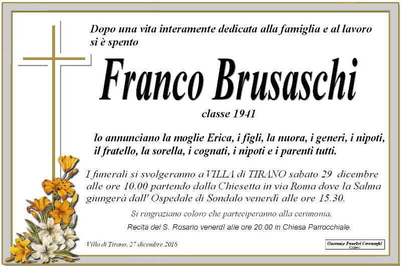 necrologio Brusaschi Franco