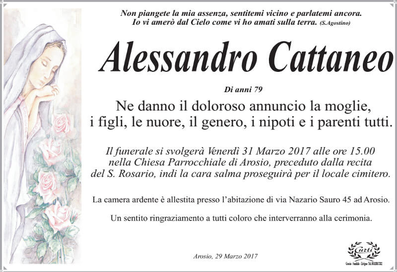 necrologio Cattaneo Alessandro