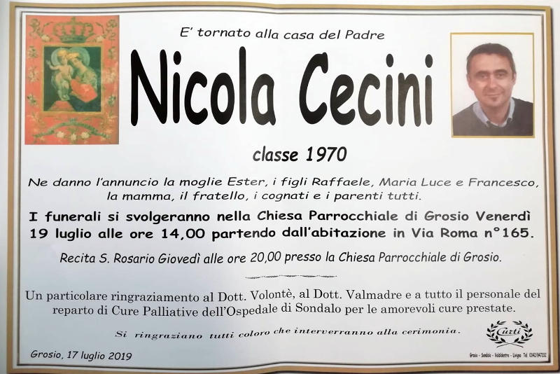 necrologio Cecini Nicola