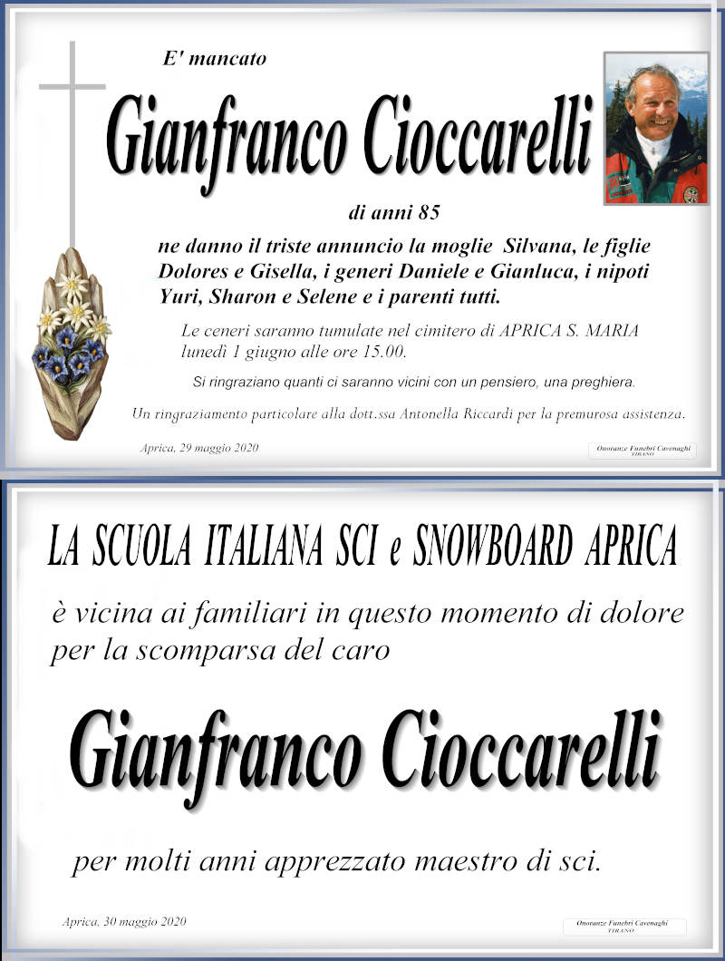 necrologio Cioccarelli Gianfranco