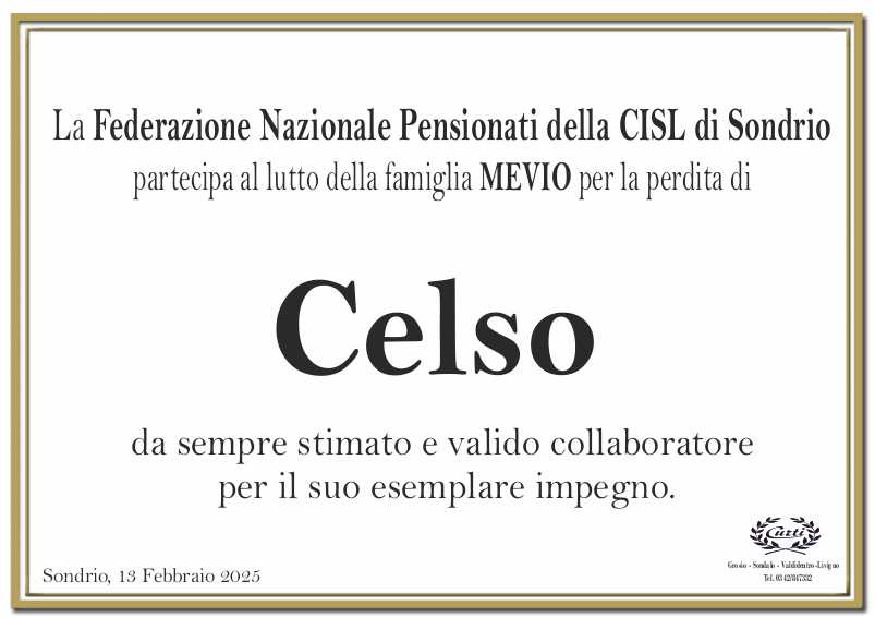 cisl per celso mevio