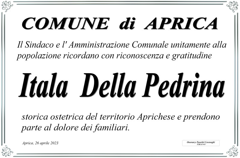 /Comune di Aprica per Della Pedrina Itala
