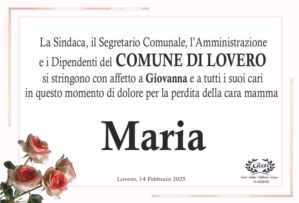 /comune di lovero per def. noli maria