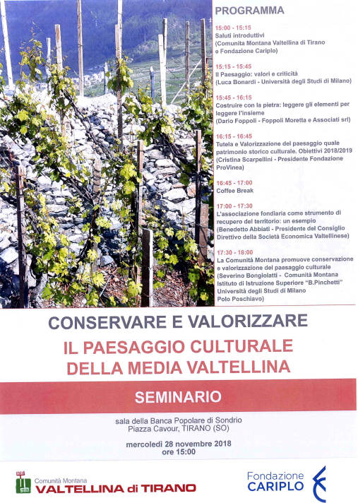 /programma "Conservare e valorizzare - il paesaggio culturale della Media Valtellina"