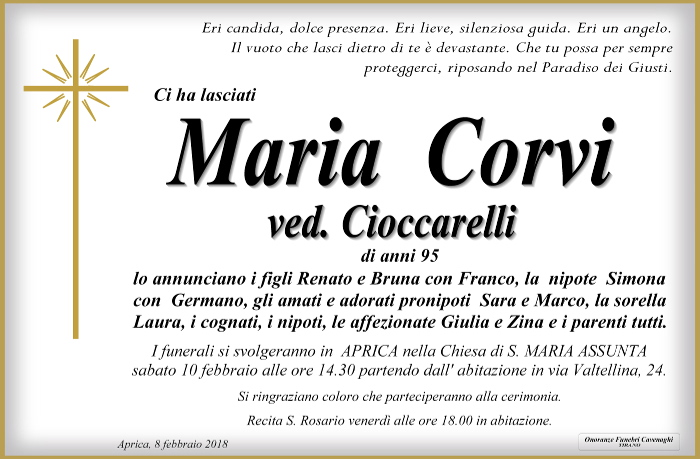 Necrologio Corvi Maria
