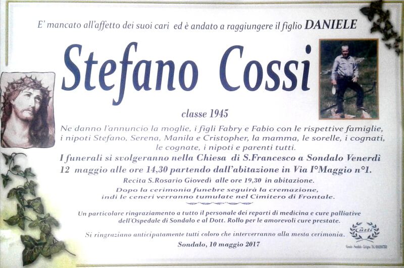 necrologio Cossi Stefano