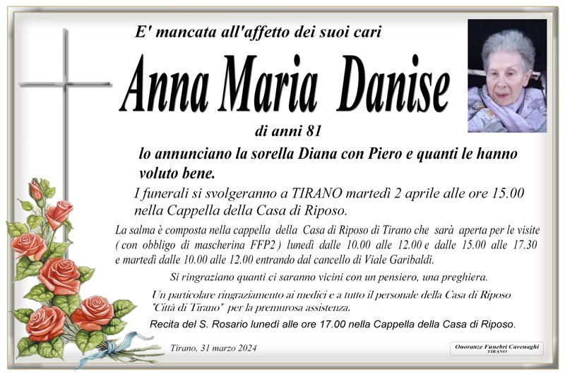 Necrologio Danise Anna Maria