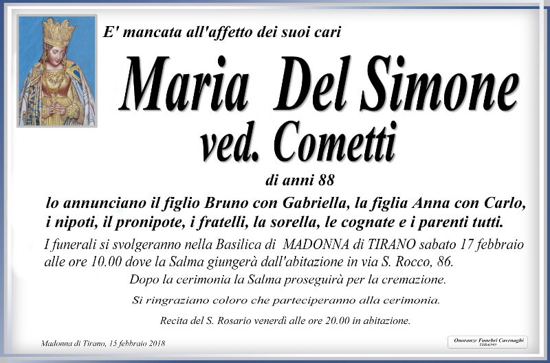 necrologio Del Simone Maria