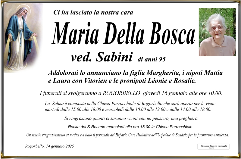 Necrologio Della Bosca Maria