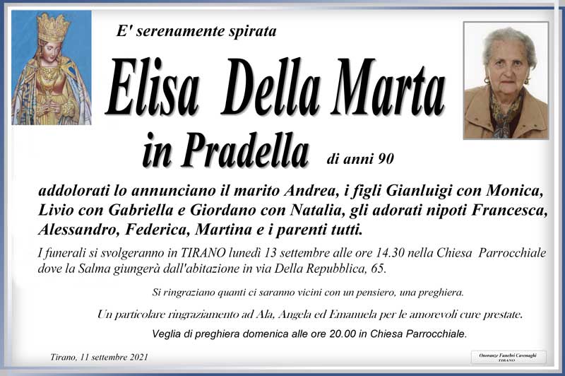 necrologio Della Marta Elisa