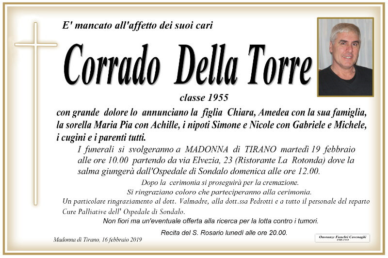 necrologio Della Torre Corrado