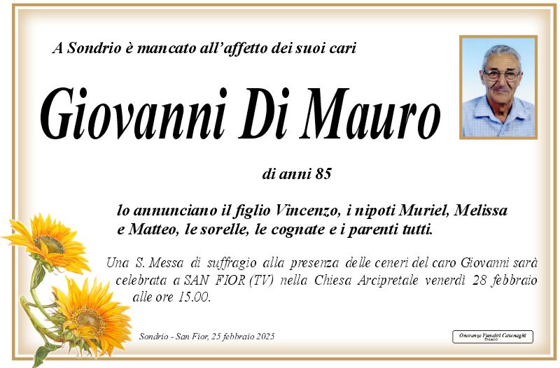 Di Mauro Giovanni di anni 85