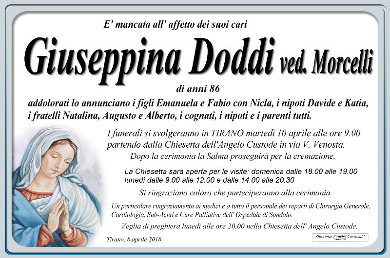 necrologio Doddi Giuseppina
