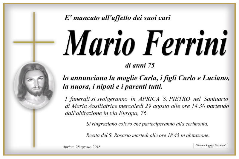 necrologio Ferrini Mario