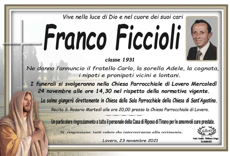 necrologio Ficcioli Franco