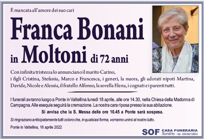 /necrologio Franca Bonani