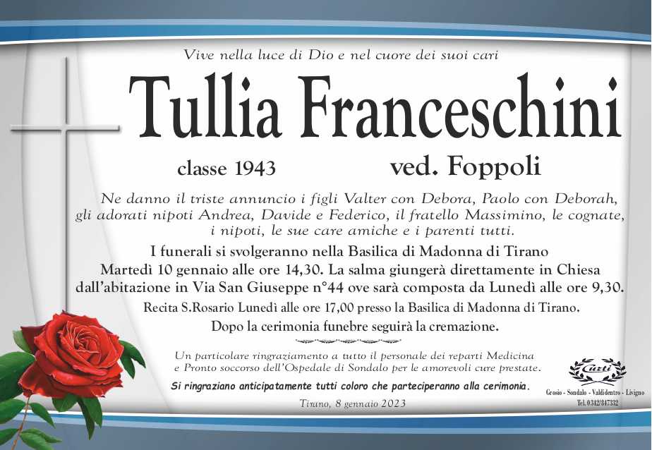 necrologio franceschini tullia