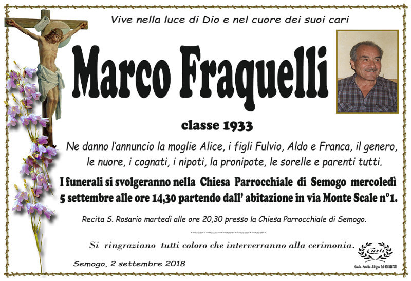 necrologio Fraquelli Marco