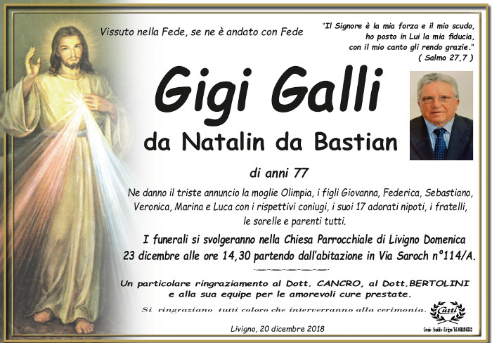 Necrologio Galli Gigi
