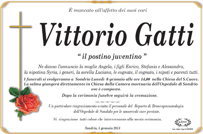 Necrologio Gatti Vittorio